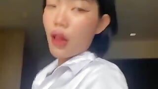 Thai Slut Emma Is Teasing In Real University Uniform And Using A Sex Toy